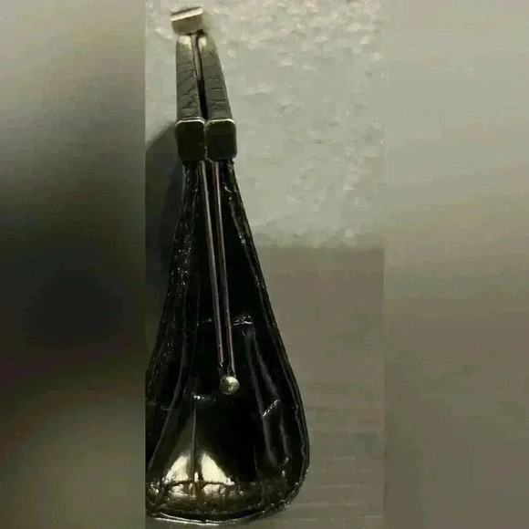 Black croc patent long clutch bag - Picture 3 of 9